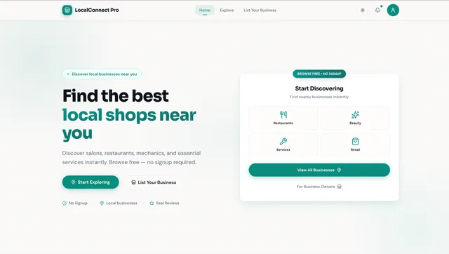 LocalConnect Pro homepage